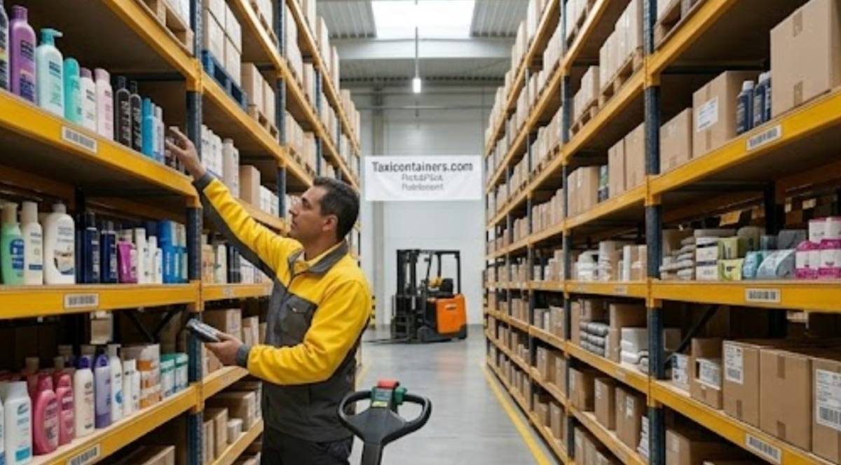 Equipo TaxiContainers surtiendo pedidos en almacén de fulfillment